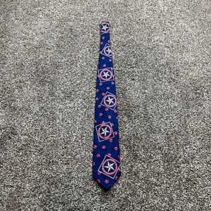 Texas Rangers Baseball Club Tie Mens Navy Blue Polyester 1994 MLB